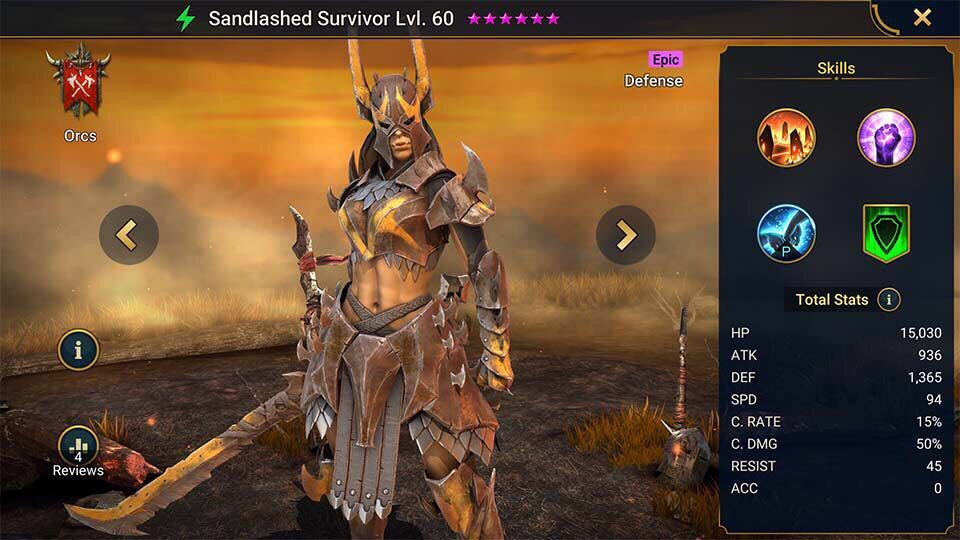 Sandlashed survivor